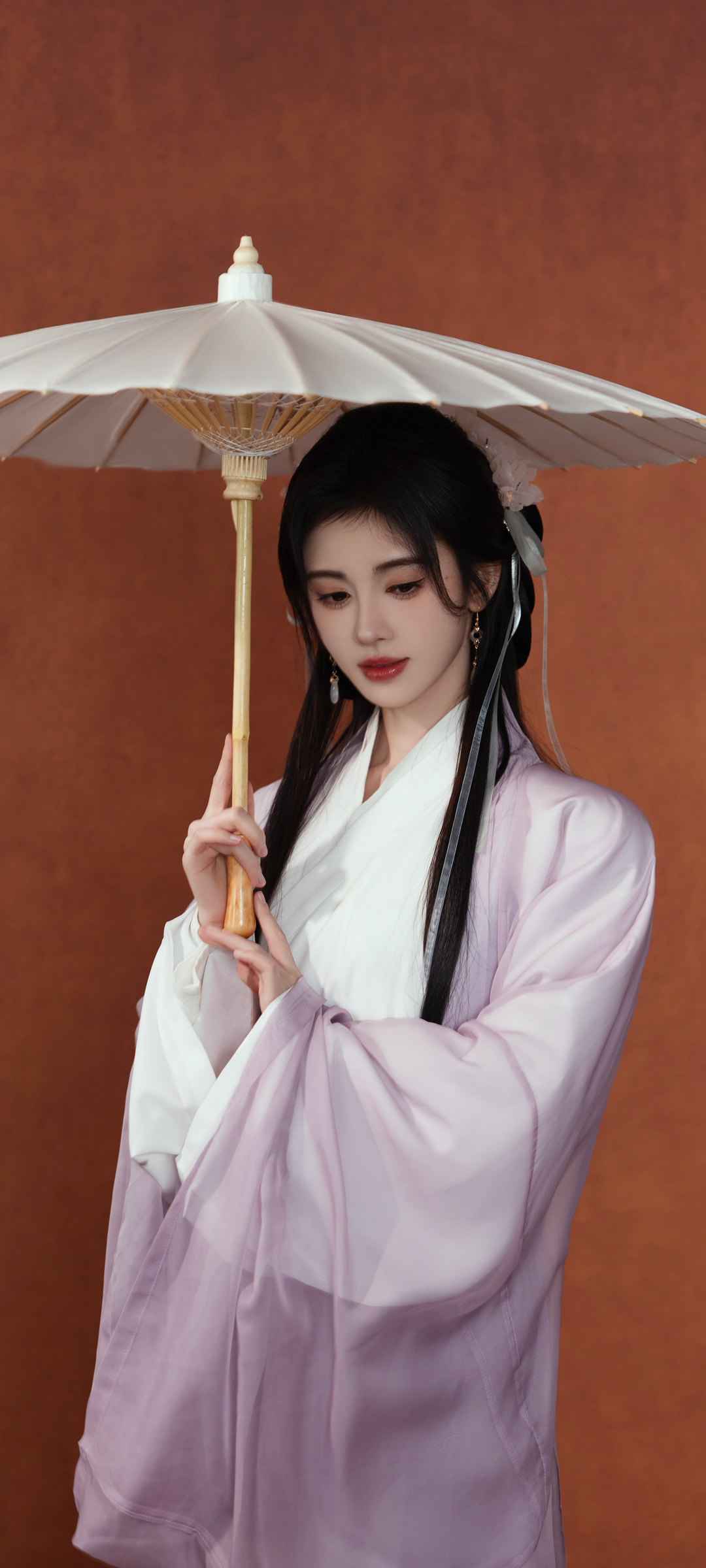 鞠婧祎 古风 伞 唯美美女手机壁纸背景