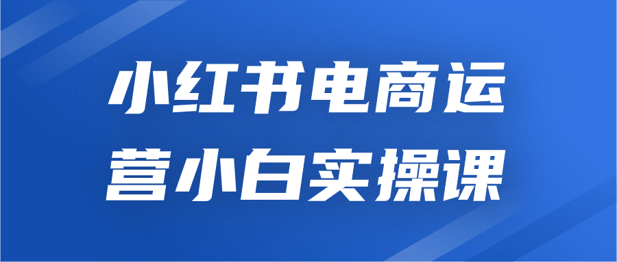 小红书电商运营小白实操课 配图01